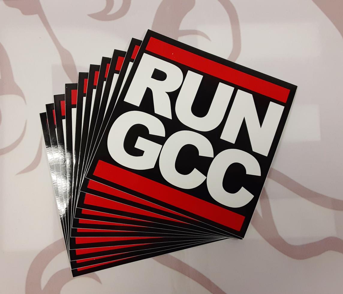 RUN GCC stickers
