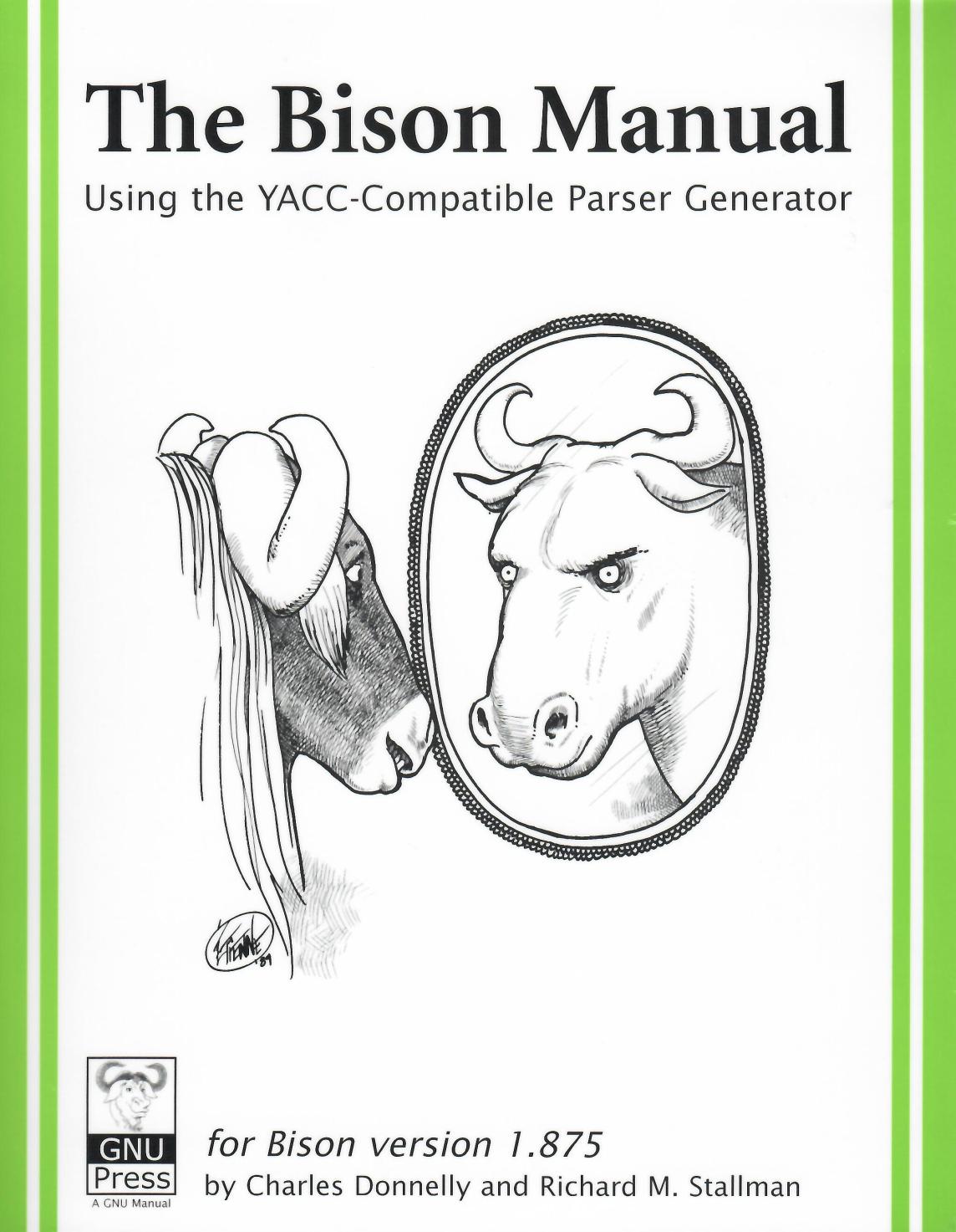 A gnu looking in a mirror and seeing a bison