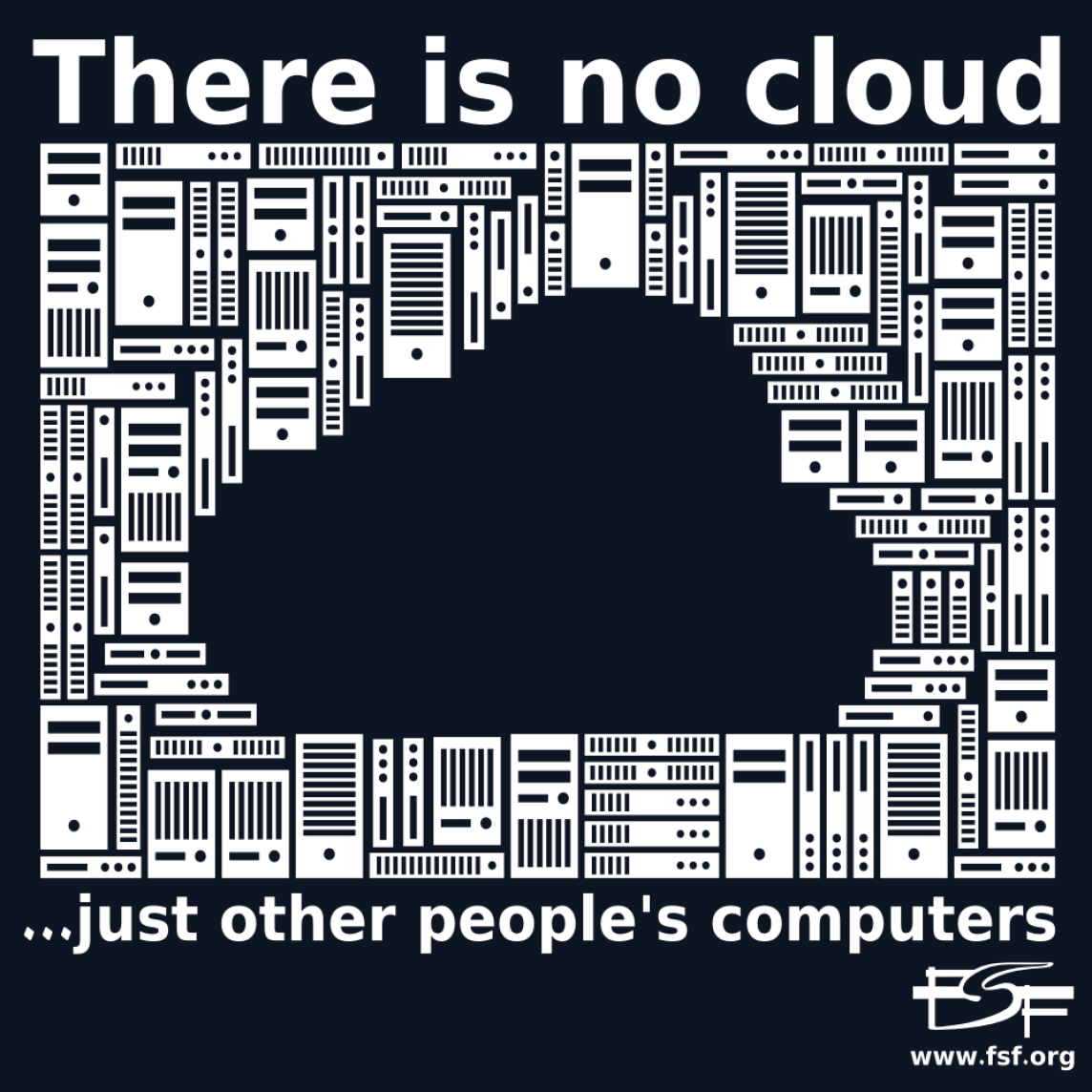 A close up view of the No Cloud sticker design
