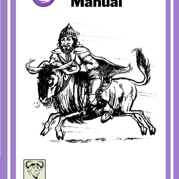 A picture of a man riding a wild gnu