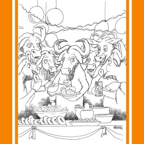 GNU gossiping at a party